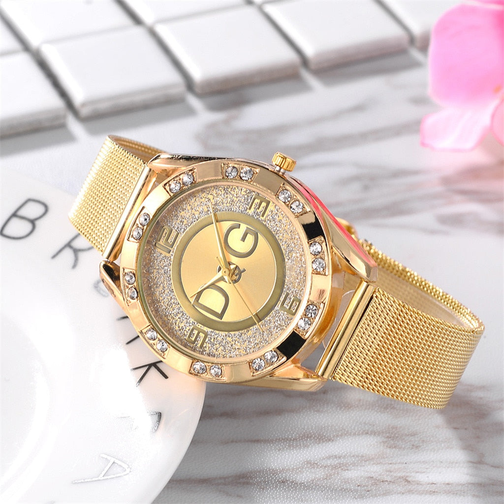 Fashion Crystal Stainless Steel Analog Quartz Wrist Watch Bracelet women watches luxury Bayanlar izle Dropshipping*
